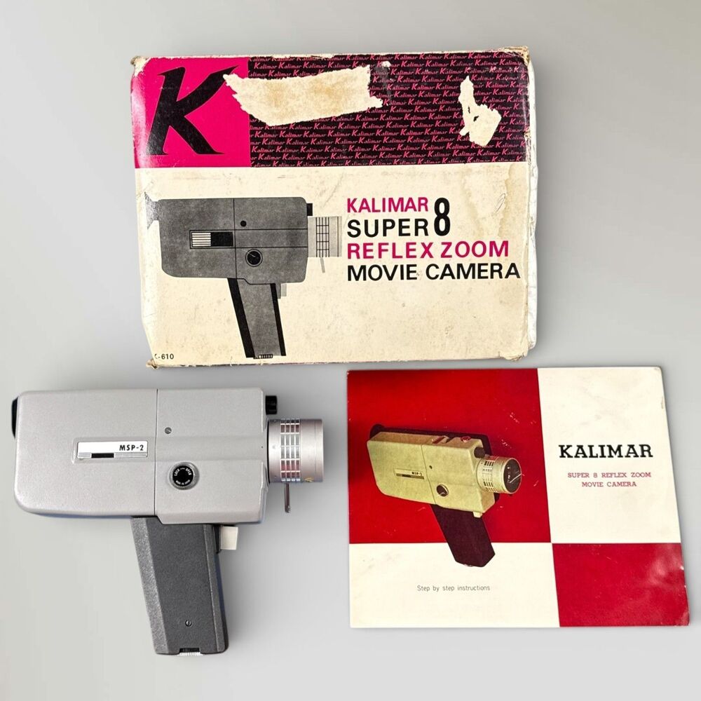 Vintage Kalimar Super 8 Reflex Zoom Film Camera Original Box and Manual Included